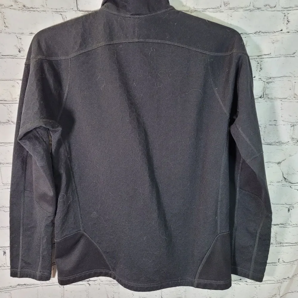 The North Face Quarter Zip Pullover Mens Medium Black Good Fleece Chest‎ Pocket